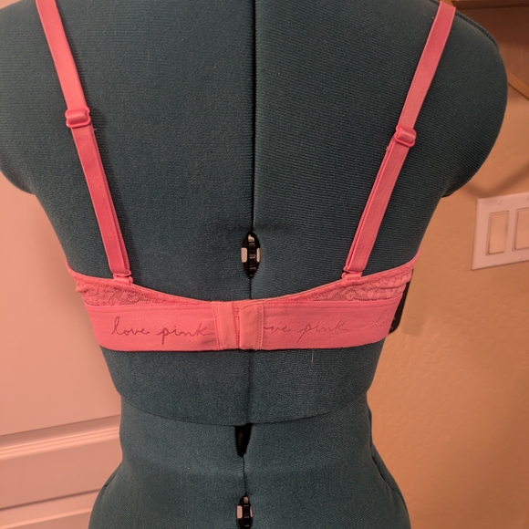 Victoria's Secret Pink Animal Print Lace Push Up Bra Size 36 D - Picture 4 of 7